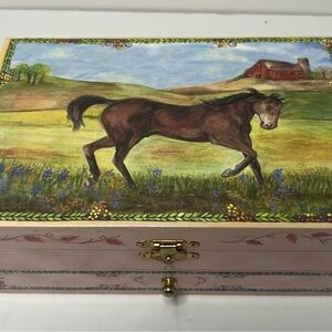 Vintage Reeves Enchantments Stallion Horse Jewelry Treasure Box B1013 Equestrian